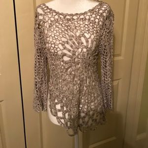 BOSTON PROPER CROCHETED COTTON TOP